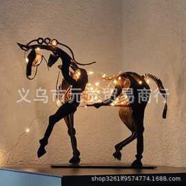 独立站HorsesculptureAdonis 马雕塑阿多尼斯铁艺金属摆件工艺品