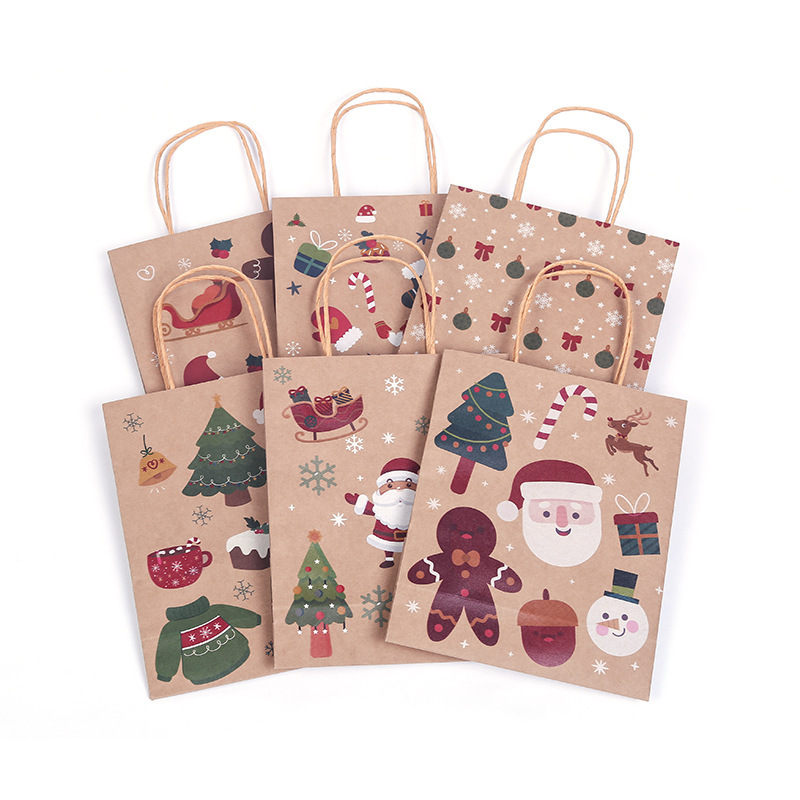 クリスマスギフトバッグ手提げクラフト紙袋クリエイティブ広告リンゴ包装袋キャンディー茶葉プレゼントお土産袋|undefined