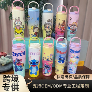 Cross-Border New 304 Stainless Steel Thermos Cup Cartoon 3D Ice Cup 30 Car Cup Satchel Large Capacity Water Cup