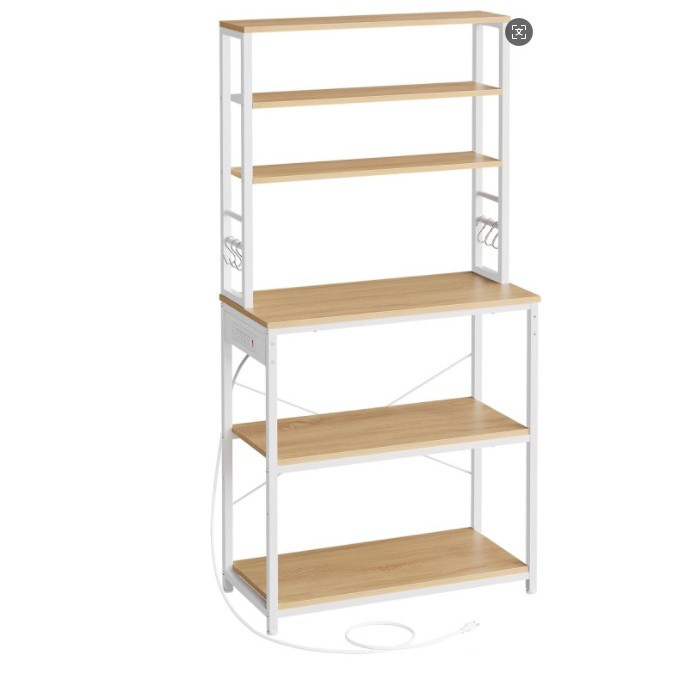 31.5-inch kitchen rack with power socket and storage space