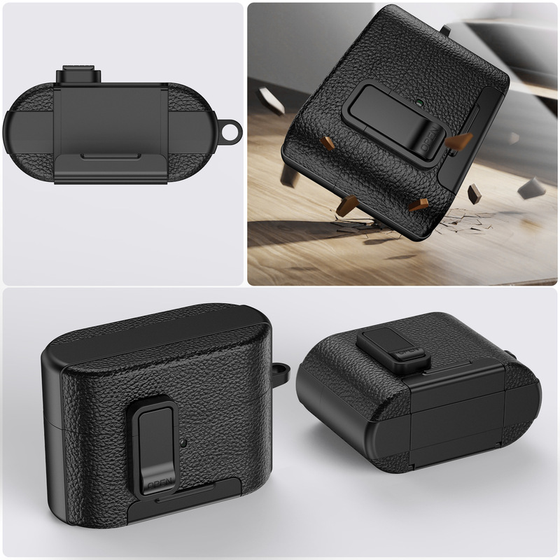 Suitable for Sony Wf-1000Xm6 Bluetooth Earphone Case with Lychee Pattern, Lock Buckle Stand, and Noise-Cancelling Earphone Shell Suitable for Sony Wf-1000Xm6 Bluetooth Earphone Case with Lychee Pattern, Lock Buckle Stand, and Noise-Cancelling Earphone Shell