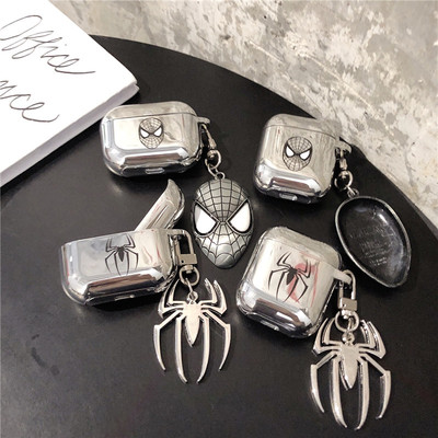 Spider-Man Wei AirPods smart cover personality electroplate Apple Pro Bluetooth headset Soft shell Two generations apply