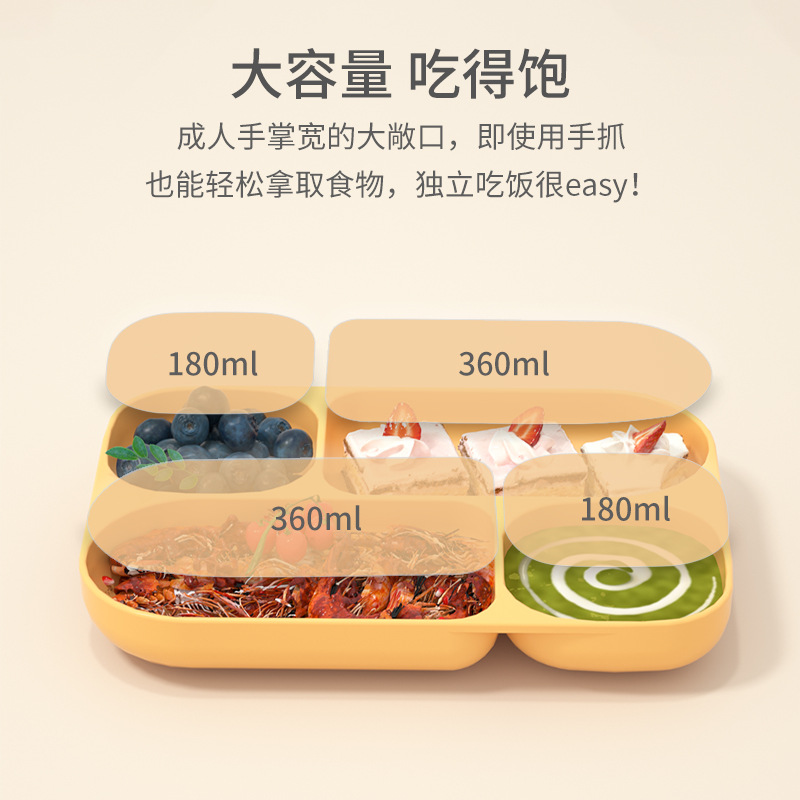 Bebé PP Placa de dinosaurio sub-Formato de vajilla para niños traje de bebé autoaprendizaje entrenamiento de alimentación tazón de comida complementario al por mayor