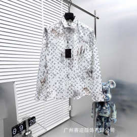 正确版L家 驴家2025秋冬新款动物印花舒适轻奢宽松长袖衬衫男女款