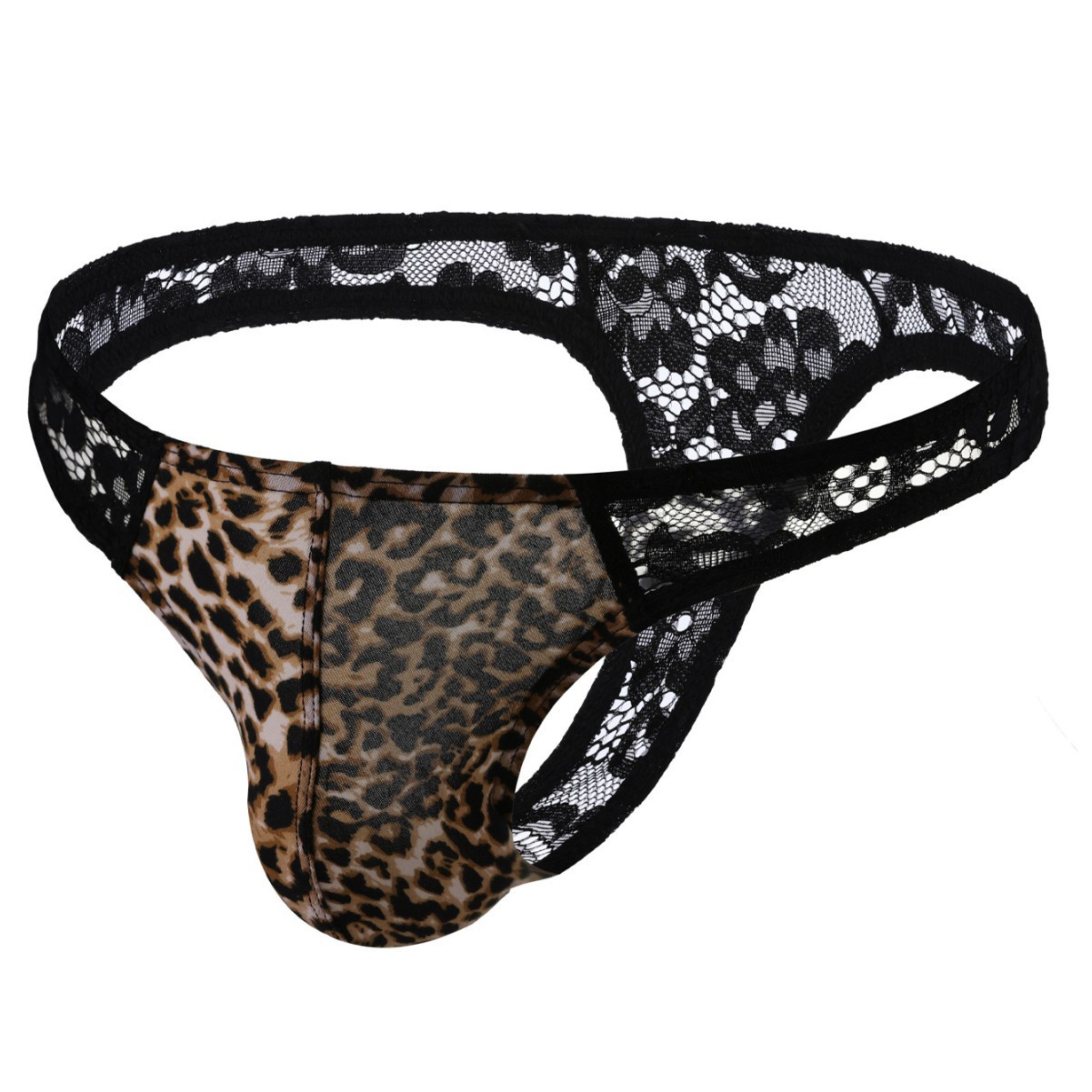 New Men's Thong Underwear Leopard Print Snake Print Underwear Printed Thong European and American Low-Waist Export Sexy t Underwear for Men
