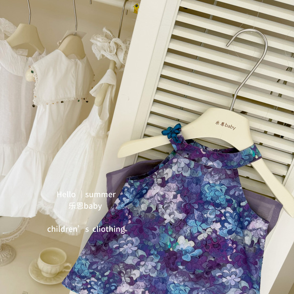 Genuine summer sleevless dress with bow