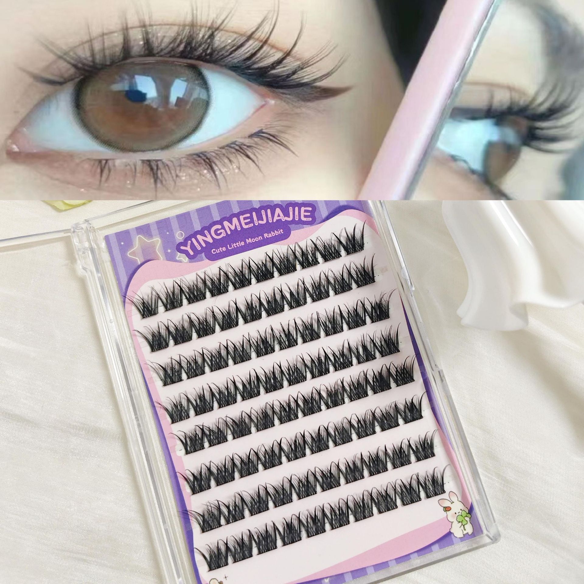 Paquete de regalo de pestañas falsas transfronterizas ocho filas YF24 apariencia natural deformación gruesa nueva pestañas falsas sin pegamento