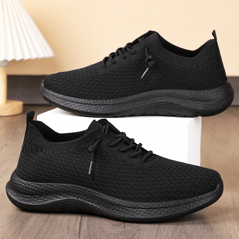Zapatos de hombre, zapatos casuales de pareja, zapatos individuales transpirables de poliuretano, zapatos de boca baja con cordones, zapatos de malla ligeros y cómodos para hombre