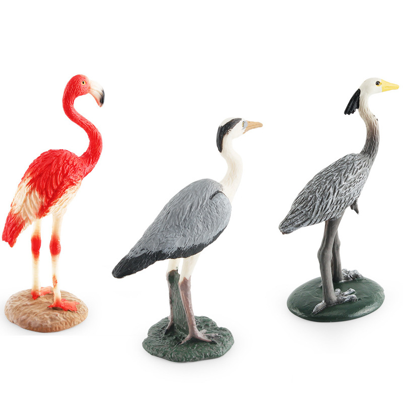 Rompecabezas de exportación transfronteriza simulación cognitiva Flamingo Garza grúa de escritorio pájaro modelo de juguete de decoración estática