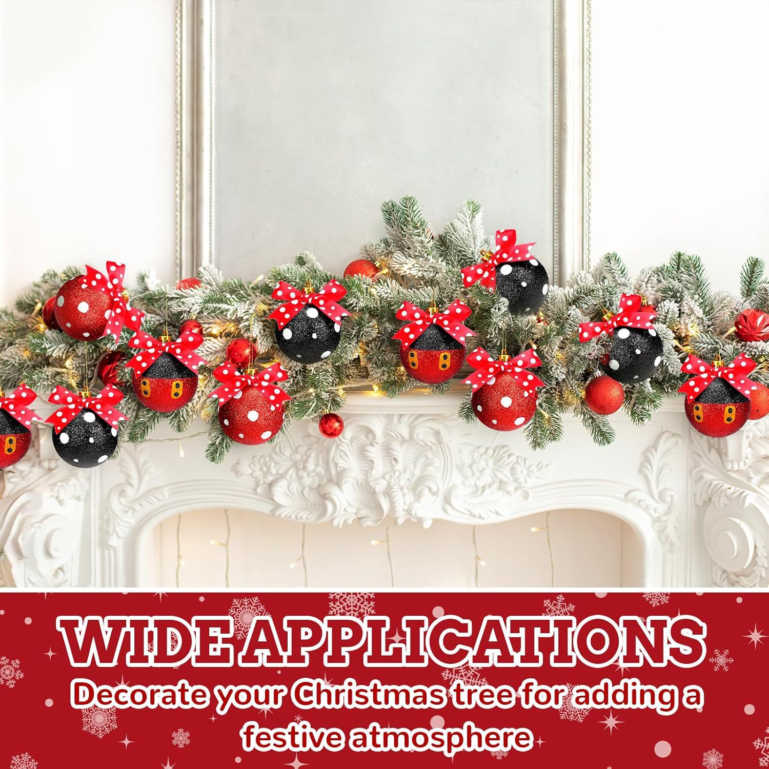 Nuevos productos transfronterizos puntos de onda de oro negro más arco set de Navidad escenario de Navidad árbol de Navidad colgar bolas image 3