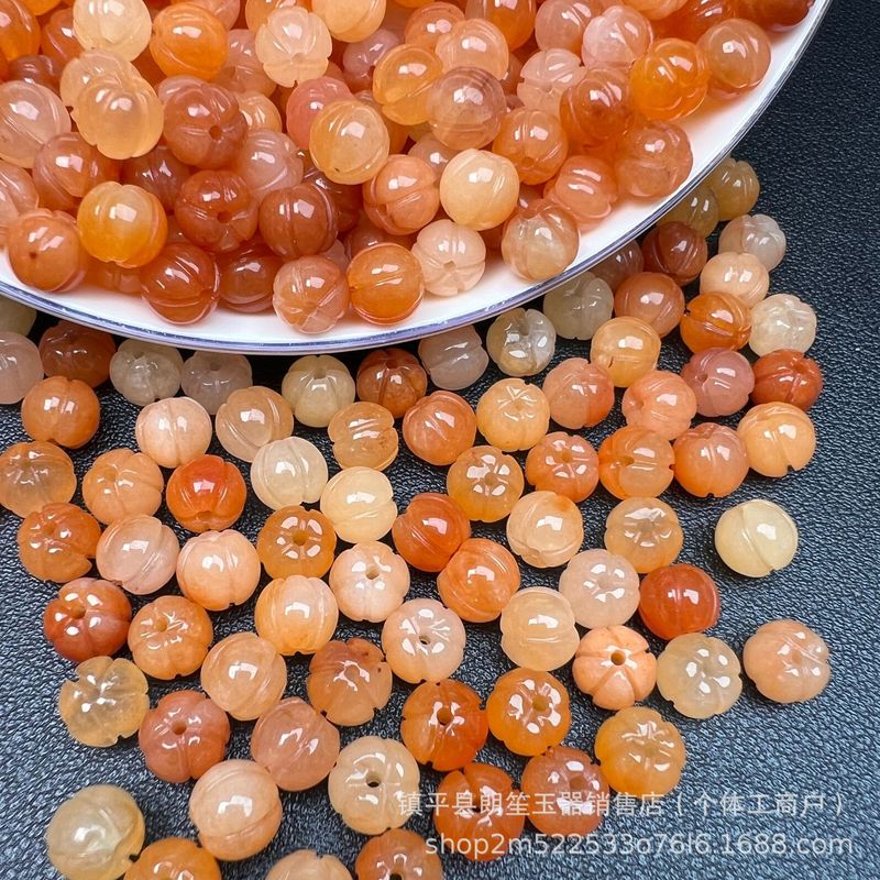 天然金糸玉蓮の花の小さなカボチャのビーズdiy散珠手作りのブレスレットの部品の材料は玉玉を配合します。|undefined