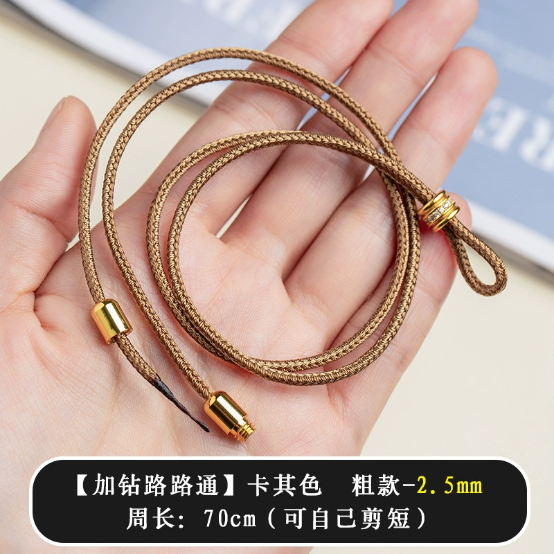 Ping An de alta gama cuerdas de collar colgante de oro cuerdas de mano tejida ocho tesoros brújula anillo cabeza de Buda