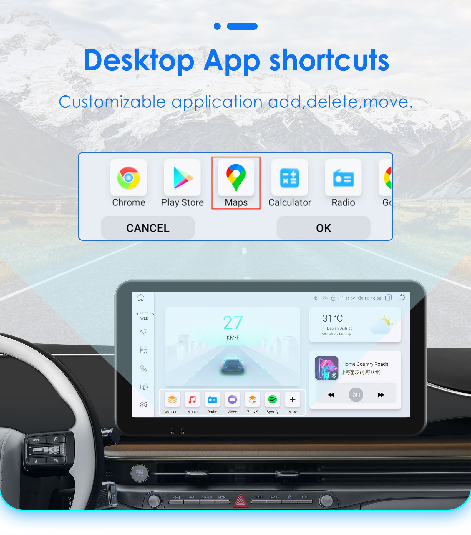 10.33inch Suitable for 03-06 Opel Kaisai Wireless Carplay Car Bluetooth Gps Android Navigator