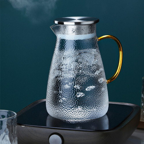 Household cold kettle large-capacity glass cold kettle white boiled water cup living room installed water kettle teapot set