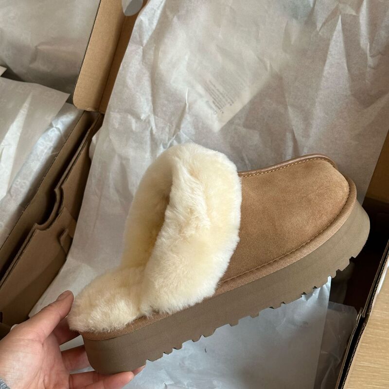 Henan Cross-Border Furry Slippers for Women, Suitable for Outdoor Wear and Commuting, Closed-Toe Star Slippers, Thick-Soled Furry Slippers, Thick-Soled Snow Boots, Cross-Border