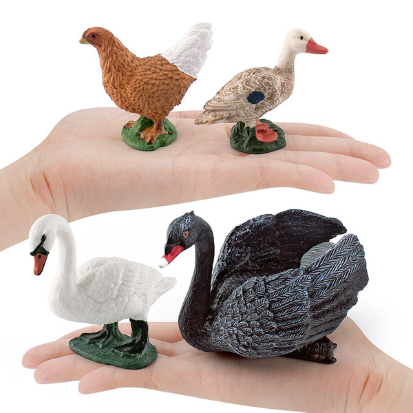 Simulated wild animal solid model mute swan duck hen black swan…