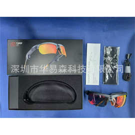 跨境E08 AI智能骑行眼镜1300W像素运动防抖录像录音翻译图片识别