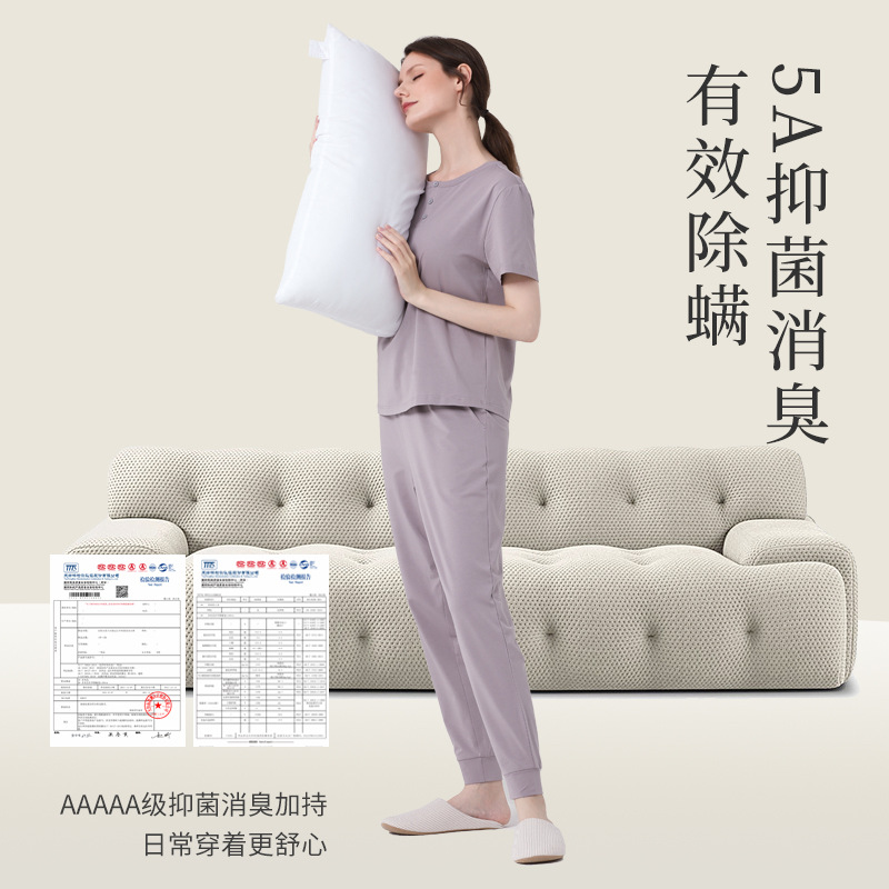60 pijamas de mujer de primavera y verano de algodón modal, pantalones de manga corta, estilo delgado, estilo delgado informal, servicio a domicilio
