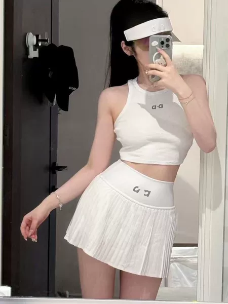 Spring and Summer New Women's High-Waisted Sports Short Skirt Yoga Golf Pleated Tennis Skirt Anti-Exposure Half Skirt Wholesale