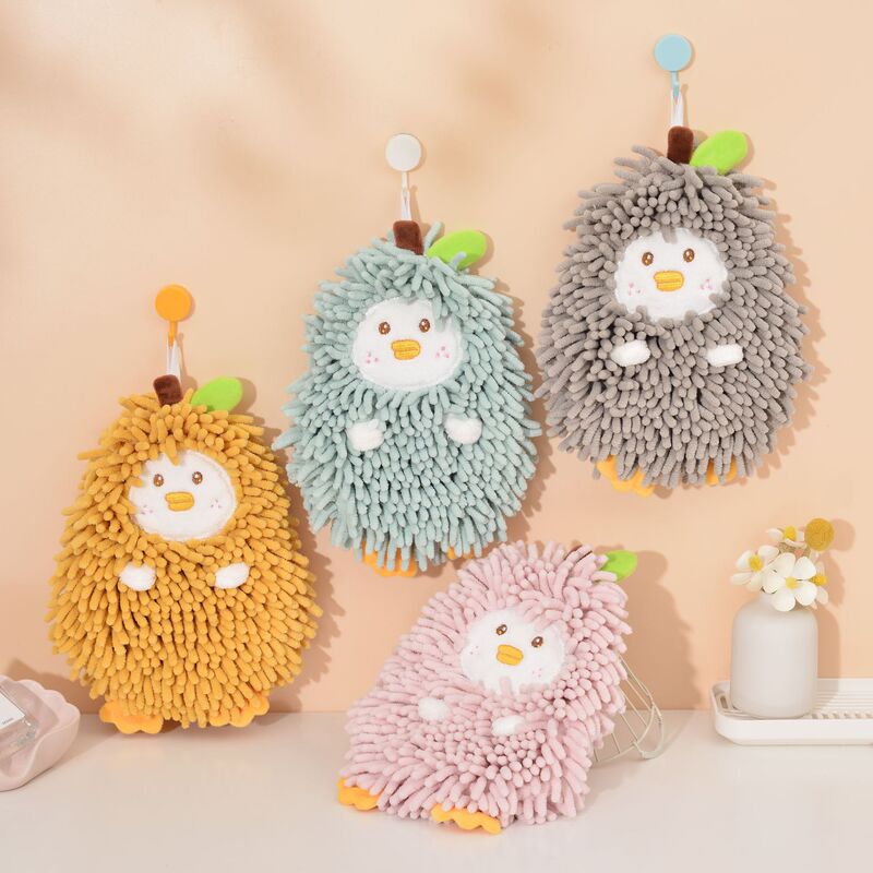 Fruit Duck Chenille Hand Towel, Kitchen Hanging Hand Towel, Absorbent Quick-Dry Hand Towel, Bathroom Hand Cloth