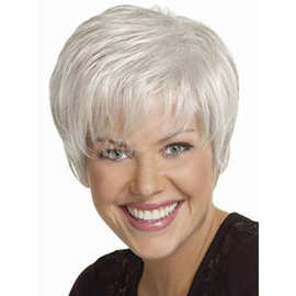 Short wig head cover for middle-aged and elderly people