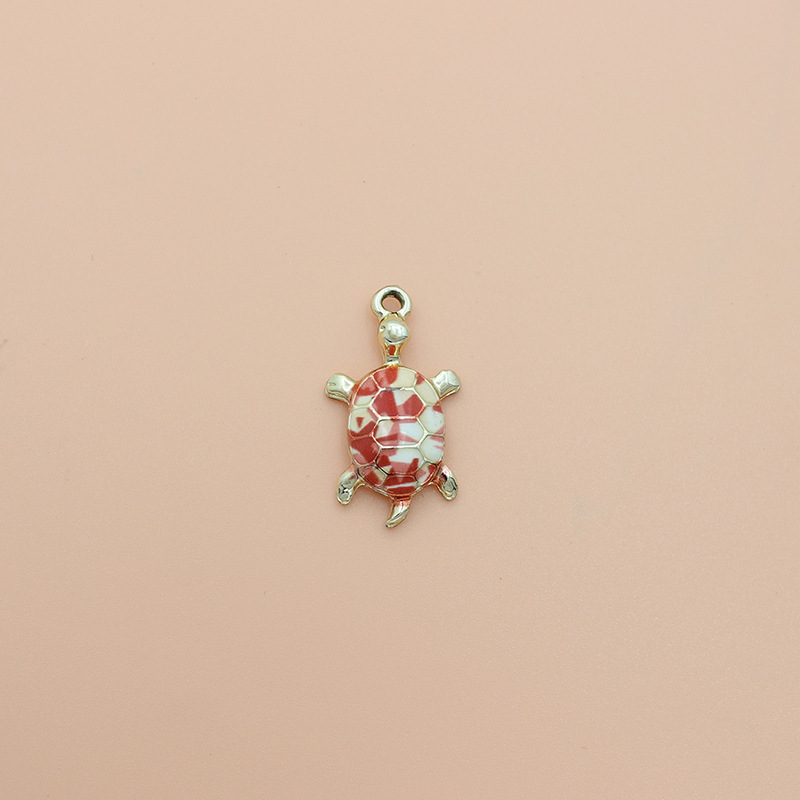 Cartoon Style, Cute Style 10 PCS/Package 1.4*2.4cm Alloy Tortoise Cartoon Pendant DIY Jewelry Accessories Earrings Keychain
