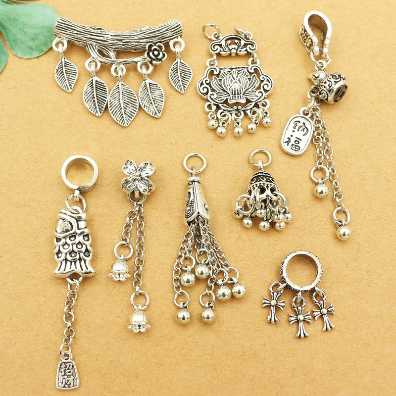 チベットシルバージュエリー diy クリスタルブレスレットブレスレットアクセサリーナフペンダントタッセルアクセサリーブレスレットアクセサリー安全チェーン|undefined