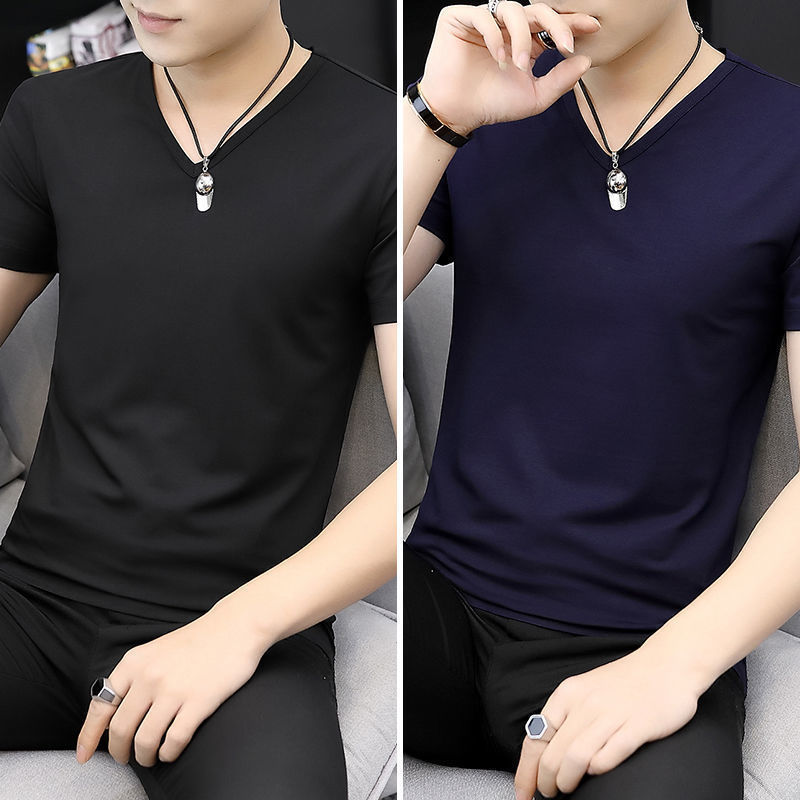 2件】モーダル男性アイス半袖tシャツ夏ファッション男性服ビッグサイズ氷感速乾上服男|undefined