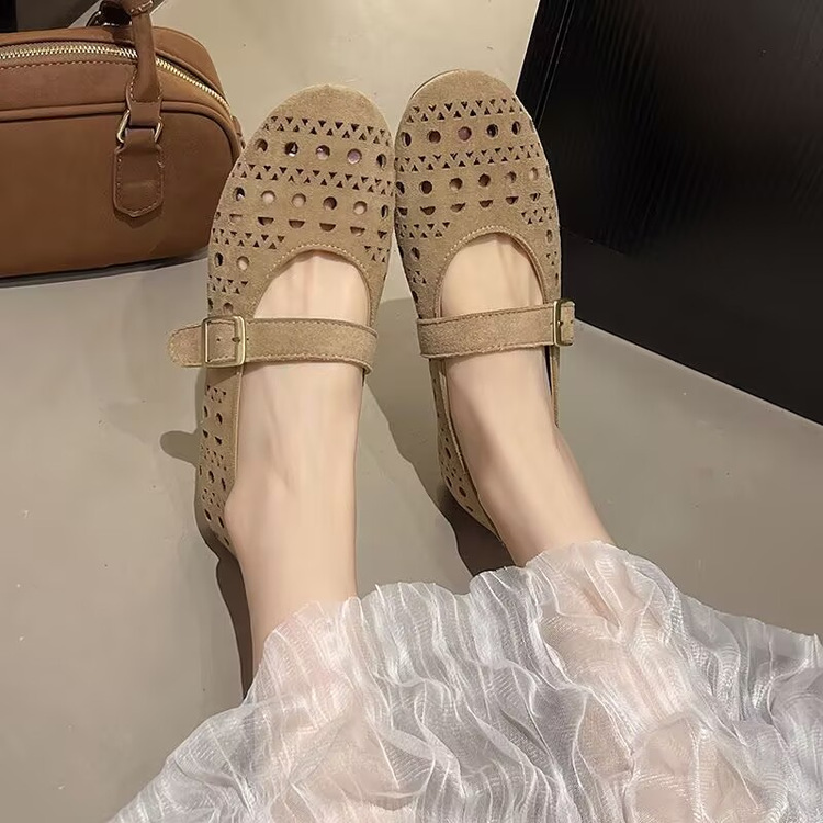 Dongdong Mary Zhen zapatos para mujeres verano 2026 nuevas sandalias transpirables huecadas con un zapato de sola sola suave