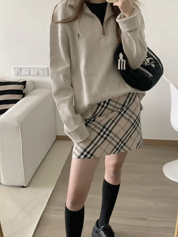 原版RL拉夫小马标polo半拉链针织衫翻领宽松美式复古男女长袖卫衣|undefined