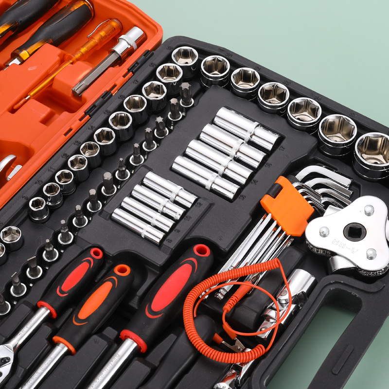 121-piece herramientas de reparación de automóviles traje multifunción llave socket combinación herramientas de reparación de automóviles traje al por mayor