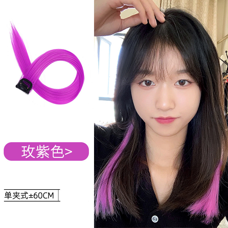 Colgante de oreja pieza de teñido de cabello resaltado pieza de peluca degradado color de cabello colgante de oreja teñido extensión de cabello sin costuras color pieza de cabello peluca mujer cabello largo