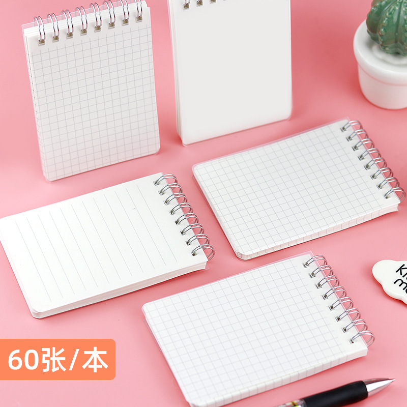 Turn-up coil book transparent PP matte cover portable mini portable notebook pocket book wholesale LOGO