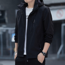 高档国潮精品男士外套春秋连帽休闲帅气夹克青少年薄款上衣男韩版