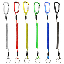 路亚钳控鱼器钢丝失手绳登山扣弹簧绳钓鱼工具防丢绳钥匙手机挂绳