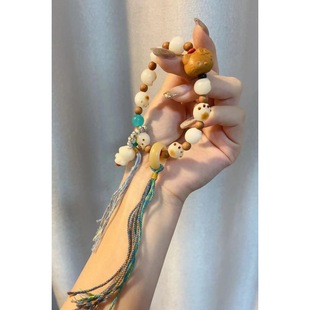 Original Charcoal Roasted Bodhi Cat Claw Single Circle Bracelet Sandalwood Kt Cat DIY Bracelet Necklace Wenwan Women's Bracelet Accessories