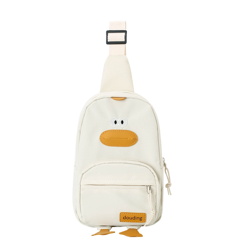 Bolsa infantil 2025, nueva bolsa de viaje estilo coreano para niñas, linda bolsa de pecho con diseño de pato de dibujos animados, bandolera para niños