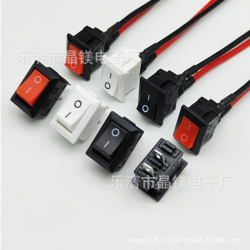 Kcd11 Wired Boat Switch 10*15mm Wired Rocker Switch Small Appliance Desk Lamp Wiring Mini Switch