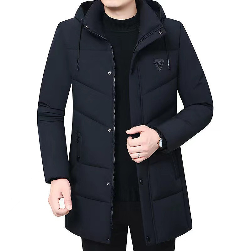 (2개) 새로운 남성의 따뜻한 면화 재킷 할아버지 아빠 겨울 코트 중년 및 노인 남성 두꺼운 플러스 사이즈 면화 패딩 재킷
