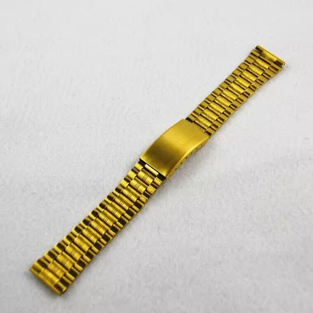 手表配件 不锈钢男、女士表带 钢带表链 镀钛表带金色 16 18 20MM