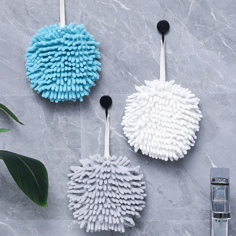 Japanese Chenille Handball Wipe Kitchen Hanging Quick-drying Hand Towel Nordic Style Cute Bathroom Thickened Absorbent Towel