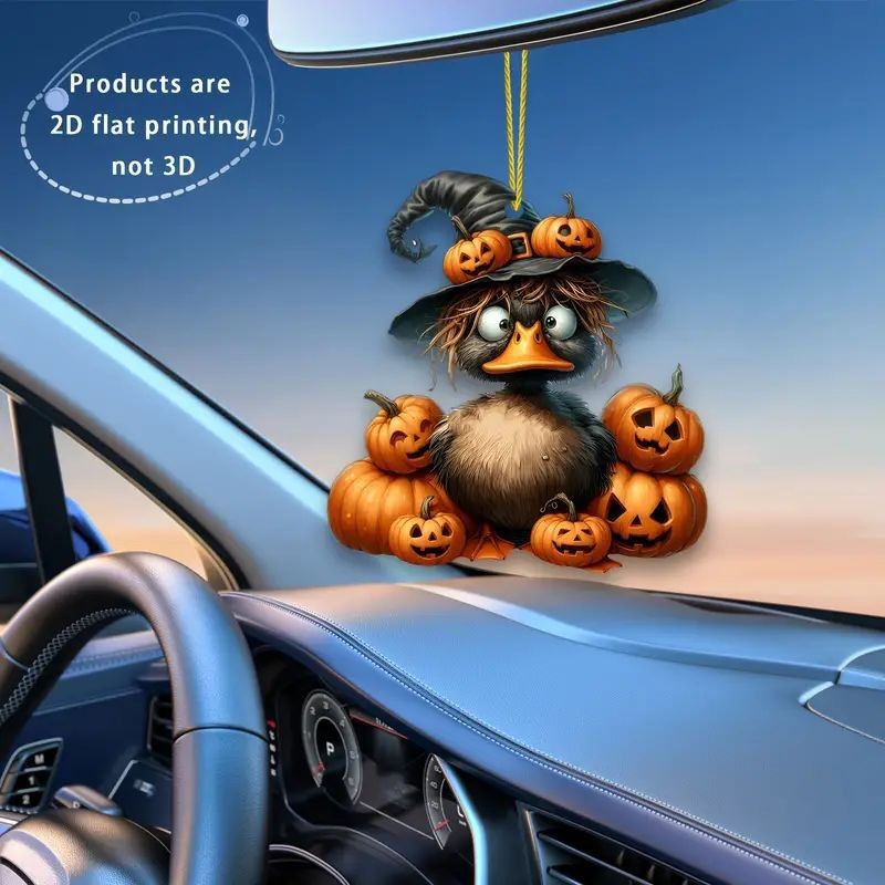 Nuevos productos transfronterizos de acrílico creativo de Halloween calabaza hombre horror espejo retrovisor de automóvil colgante decoración