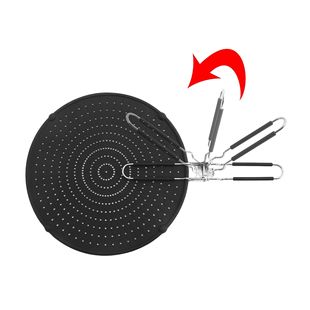 Folding handle splash-proof oil-blocking net drain net silicone oil-blocking net fruit and vegetable filter plate pot cover plate factory direct supply