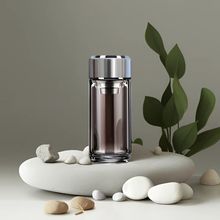双层玻璃杯带盖小巧加厚保温家用车载便携防爆耐高温高硼硅泡茶杯