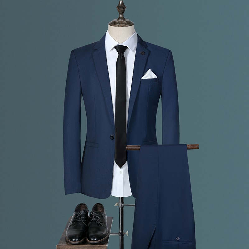 Men's Slim Fit Suit Blazer Pants Vest Three-Piece Set, Modern Wedding Business Formal Attire, 60% Cotton Blend Professional Groom Tuxedo Outfit_voghion.com