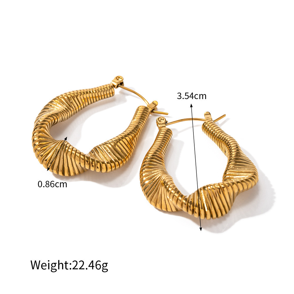 Designer Style Unique and Personalized Style Earrings Pleated Rib Twisted Thread Earrings Women's Earrings_voghion.com