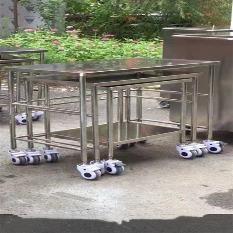 304转运车器械套台三合一手推仪器车医用手术室操作台移动打包台