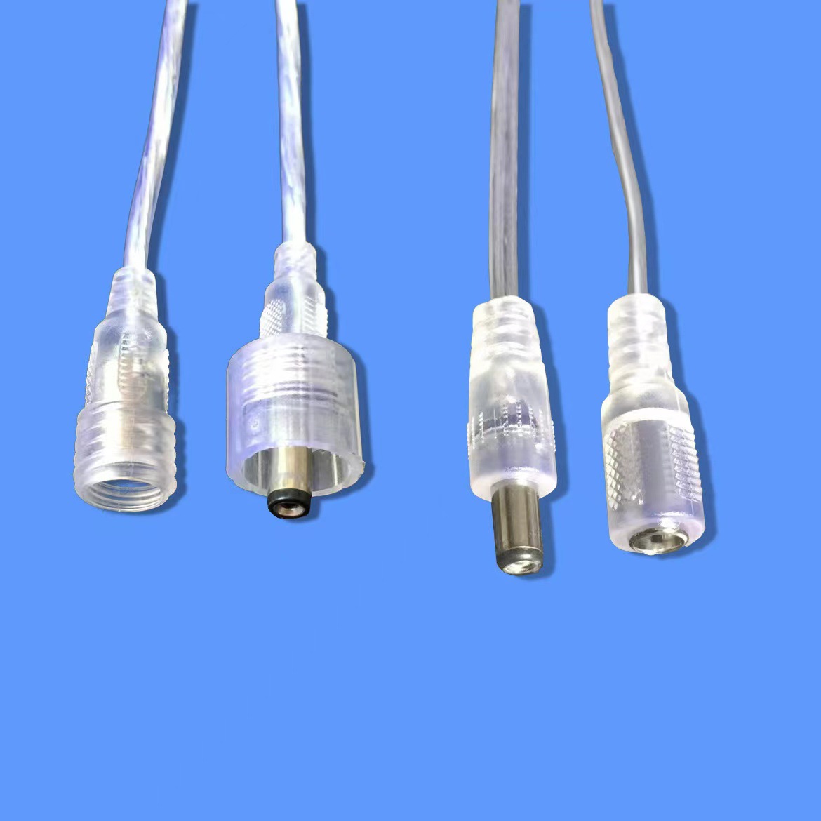 透明防水dc线5521DC线IP65防水插头线透明水晶dc接头线