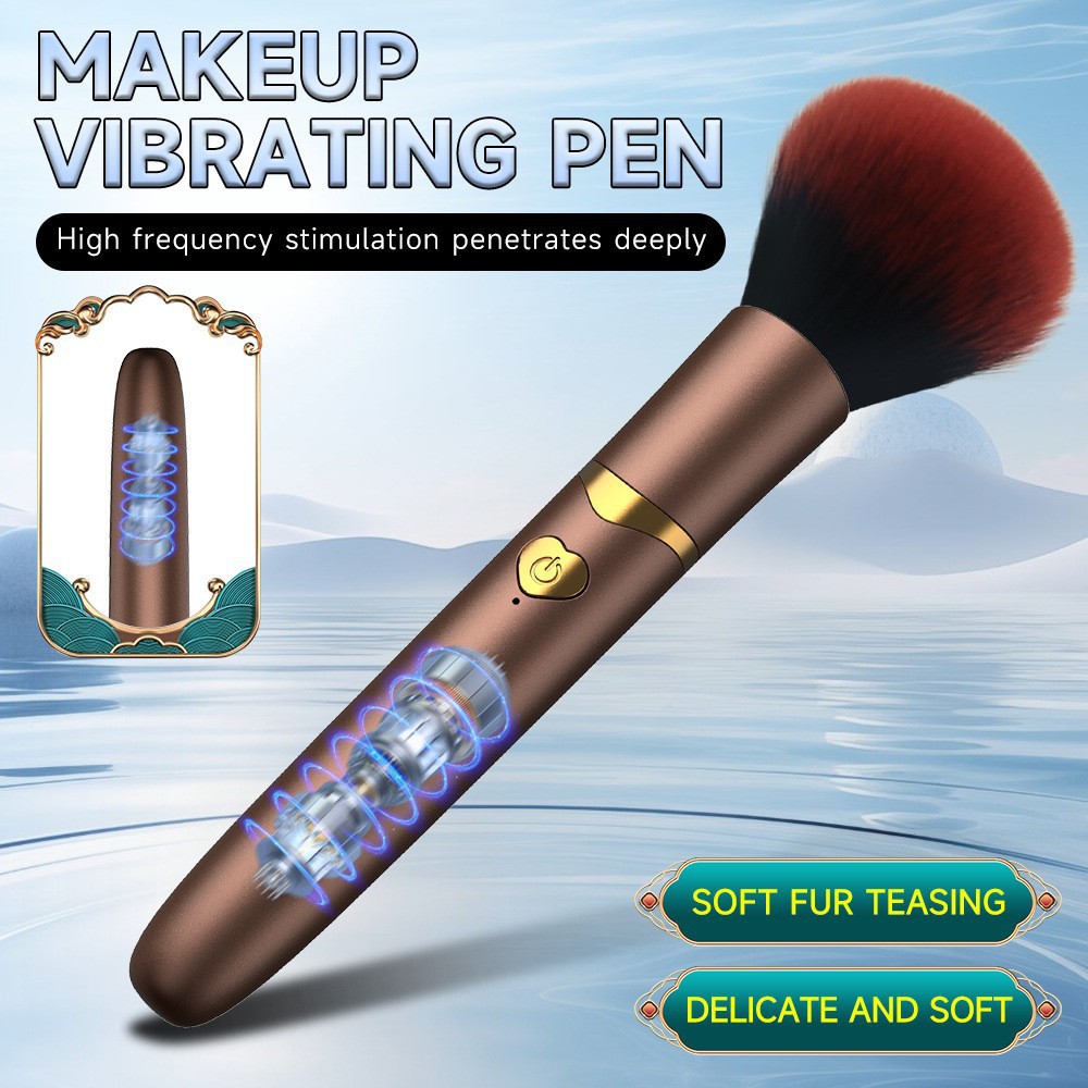 Bestseller: Make-up-Vibrator mit starker Vibration, Puderpinsel, weiblicher Masturbator, Mini-Dildo für Erwachsene_voghion.com