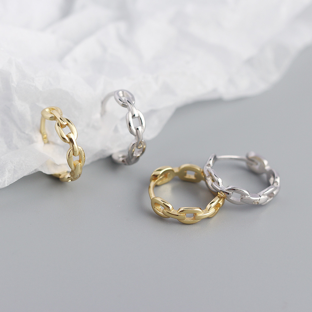 No Inlaid Inlay Material Earrings Classification S925 Sterling Silver Metal Chain Earrings Wholesale Nihaojewelry